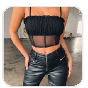 Tiger Mist cropped bralette top in black XS